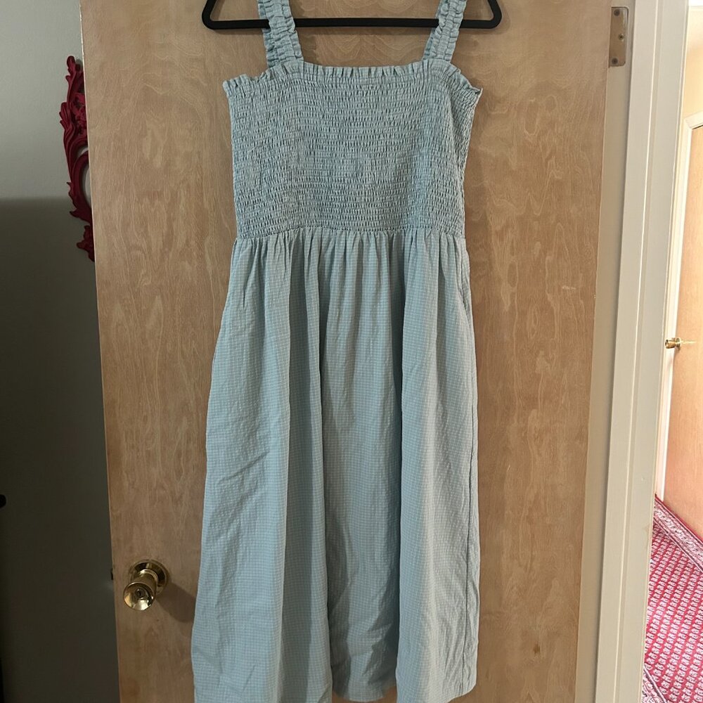 Lost and Wander Blue Gingham dress L